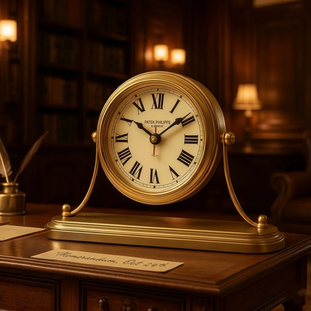 Antique Brass Table Clock